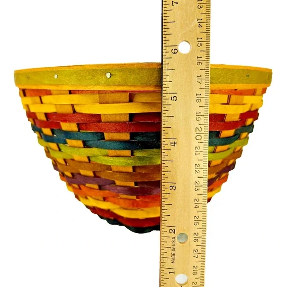 Longaberger Fiesta Chip & Dip Basket Set with Lidded Protectors 2008 Triangles - Picture 8 of 16